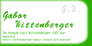 gabor wittenberger business card
